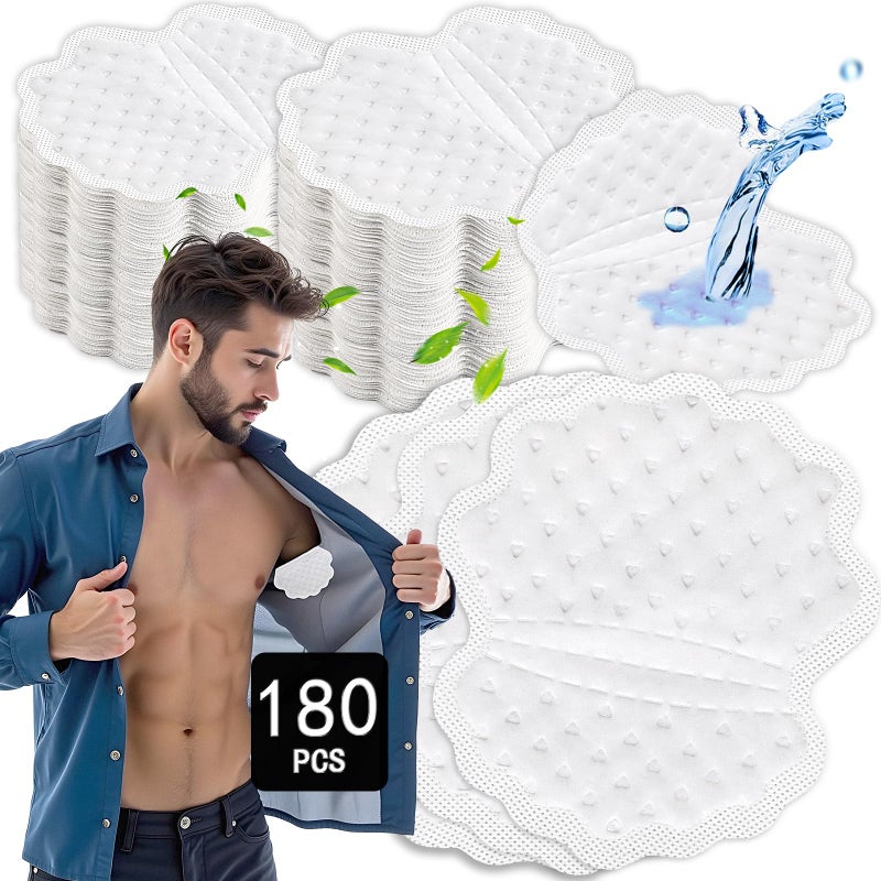 Arme Armpit Sweat Pads 180 Pcs Wider and larger Underarm Sweat Pads for Men Hyperhidrosis Disposable Sweat Pads for Under Arms Sweat Free Armpit Protection for Outdoor Work Meeting